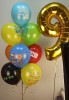 Набор 9 гелиевых шаров + цифра