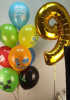 Набор 9 гелиевых шаров + цифра