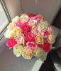 Букет из 27 мыльных роз и хризантем